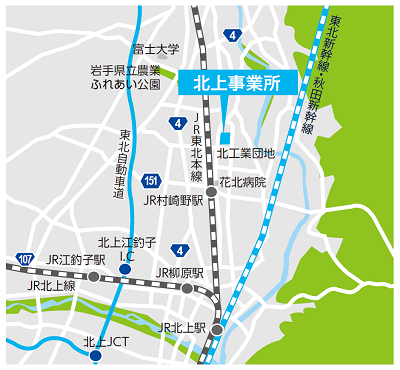 北上事業所　周辺地図